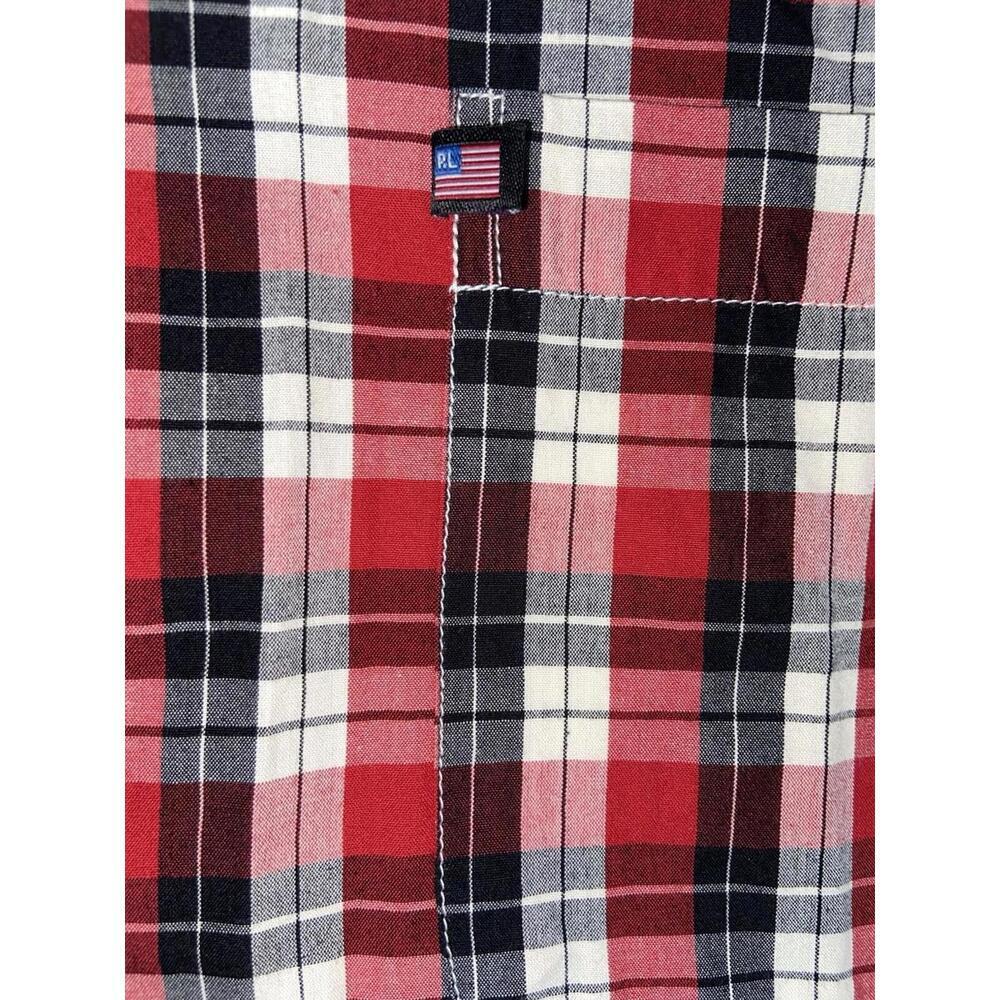 Ralph Lauren Jeans Co Mens Shirt Button Down Red Plaid Check Size 2XT Tall - Picture 3 of 7